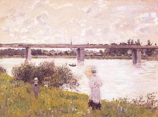 Claude Monet The Promenade with the Railroad Bridge